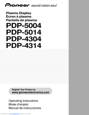 Pioneer PDP-4314 Operating Instructions Manual