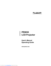 Planar PR9030 User Manual – Operating Manual