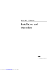 ADIC Scalar AIT 220 Installation And Operation Manual
