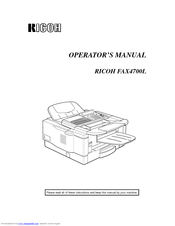 Ricoh fax4700l Operator's Manual