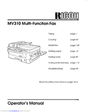 Ricoh MV310 Operator's Manual