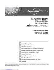 Ricoh Aficio SP C411DN Software Manual