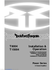 Rockford Fosgate Power Elite T8004 Installation & Operation Manual