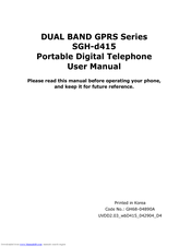 Samsung SGH-D415 User Manual