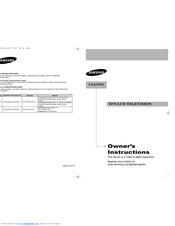 Samsung LNS5797D Owner's Instructions Manual