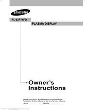 Samsung PL-63P71FD Owner's Instructions Manual