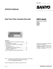 Sanyo SRT-4040 Service Manual
