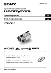 Sony HDR CX12 - Handycam Camcorder - 1080i Operating Manual