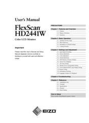 EIZO FLEXSCAN HD2441W - SETUP User Manual