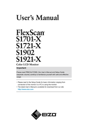 EIZO FlexScan S1921-X Manual