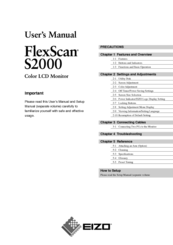 EIZO FlexScan S2000 User Manual