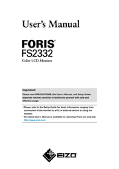 EIZO FORIS FS2332 - Manual