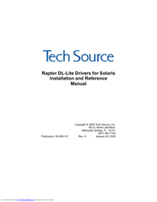 Tech Source RAPTOR DL-LITE DRIVERS SOLARIS Installation And Reference Manual