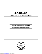 AKG AS 16 X12 Operating Instructions And Troubleshooting Manual