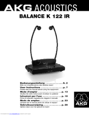 AKG BALANCE K 122 IR User Instructions