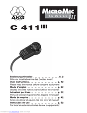 AKG C 411 III User Instructions