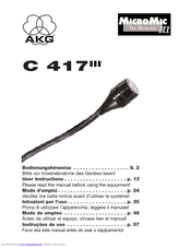 AKG MicroMic C417 III User Instructions