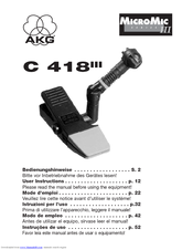 AKG C 418 III User Instructions