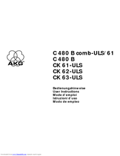 AKG C 480 B COMB-ULS 61 User Instructions