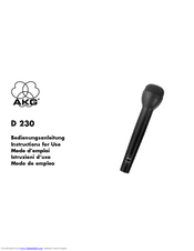 AKG D230 Instructions For Use Manual