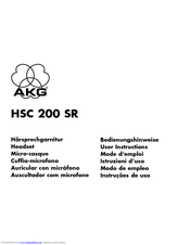 AKG HSC 200 SR User Instructions