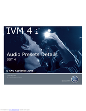 AKG IVM 4 - SST 4 AUDIO PRESETS DETAILS Manual
