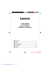 LENCO CR-2850 Owner's Manual