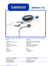 LENCO XEMIO-115 Specifications