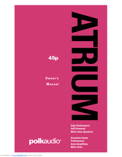 POLK AUDIO ATRIUM45P Owner's Manual