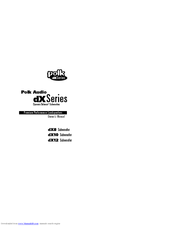 POLK AUDIO DX10 Owner's Manual