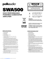 Polk Audio Swa500 Manuals Manualslib