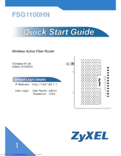 ZyXEL Communications FSG1100HN Quick Start Manual