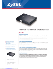 ZyXEL Communications Ethernet-to-Fiber Media Converter MC1000-SFP-FP Datasheet