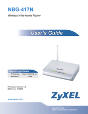ZyXEL Communications NBG-417N - V1.0 Manual