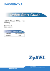 ZyXEL Communications P-660HNT1 Quick Start Manual