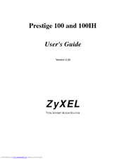 ZyXEL Communications PRESTIGE 100 - VERSION 2.20 User Manual