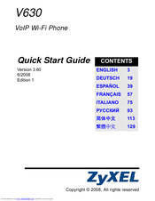 ZyXEL Communications V-630 Quick Start Manual