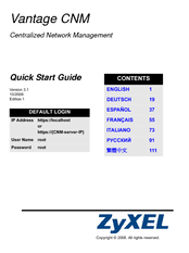 Zyxel Communications VANTAGE CNM - QUICK GUIDE V3.1 Quick Start Manual