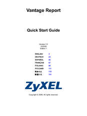 ZyXEL Communications VANTAGE REPORT - V3 Quick Start Manual