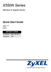 ZyXEL Communications X550N Series Quick Start Manual