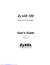 ZyXEL Communications Wireless LAN USB Adapter ZyAIR 200 User Manual