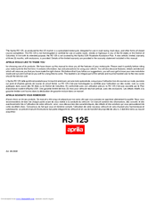 APRILIA RS 125 - 2008 Manual