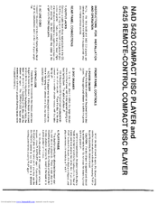NAD 5420 Instructions