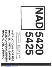 NAD 5425 Instructions For Use Manual