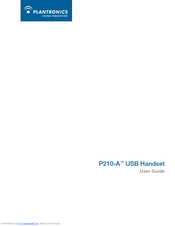 PLANTRONICS P210-A User Manual