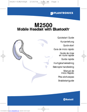 PLANTRONICS M2500 Quick Start Manual