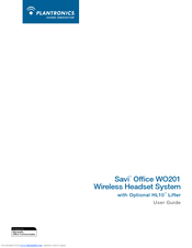 PLANTRONICS Savi Office WO201 User Manual