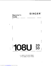 SINGER 108U20 Operator's Manual