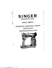 SINGER 138B7MG Operator's Manual