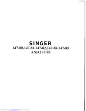 SINGER 147-82 Instructions For Using And Adjusting